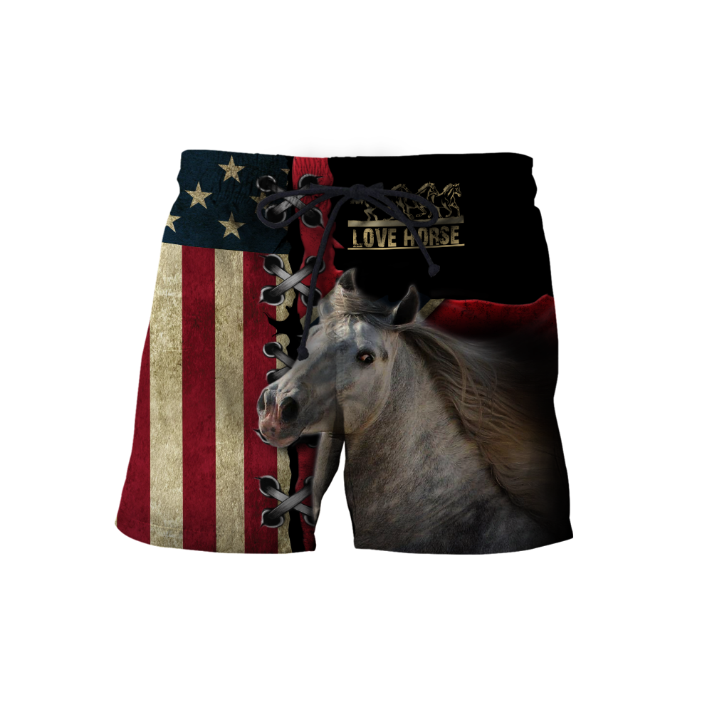 Love Horse 3D All over print for Men and Women shirt Pi030104-Apparel-NNK-Shorts-S-Vibe Cosy™