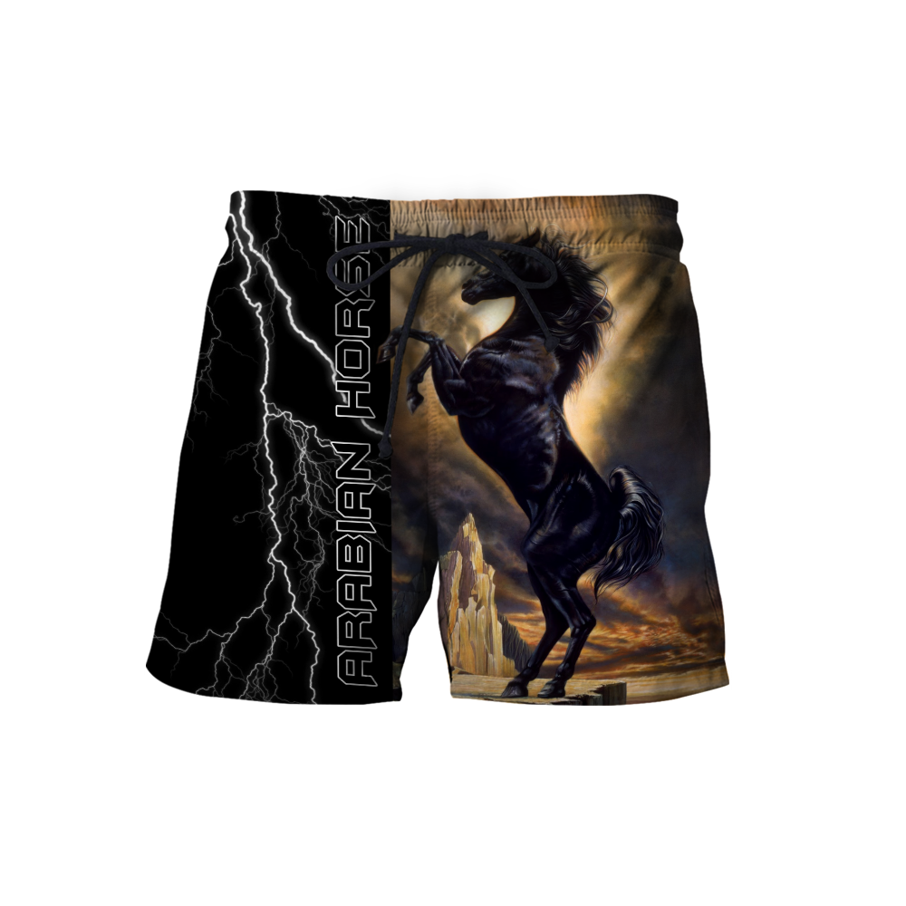 Black Stallion Arabian Horse 3D All Over Printed Shirt Hoodie Pi301202-Apparel-MP-Shorts-S-Vibe Cosy™