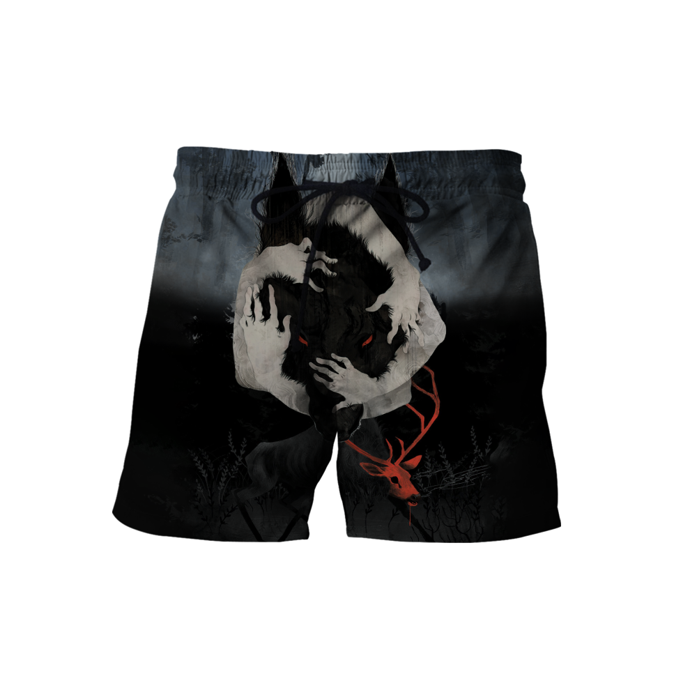 Crazy Wolf All Over Printed Unisex Deluxe Hoodie ML