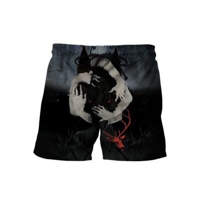 Crazy Wolf All Over Printed Unisex Deluxe Hoodie ML