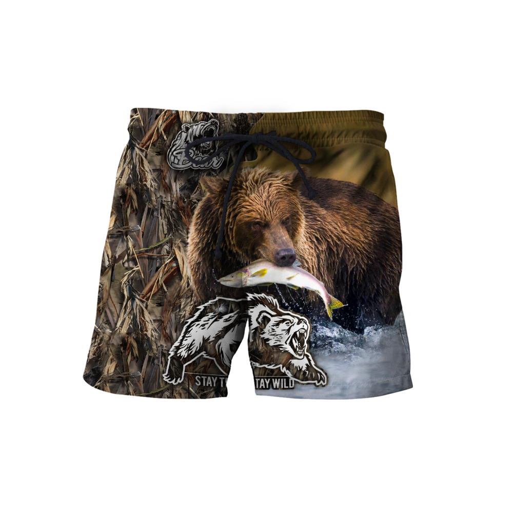 Predatory bears camo 3D all over printer shirts for man and women Pi211201 PL-Apparel-PL8386-Shorts-S-Vibe Cosy™