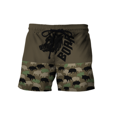 Boar Hunting Dark Green Camo 3D All Over Print  Hoodie