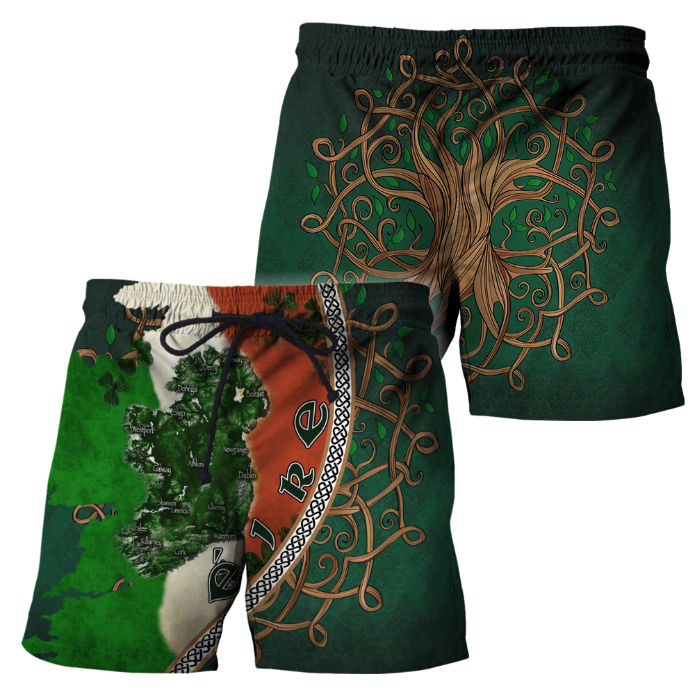 Irish Saint Patrick's Day Shamrock Celtic Cross Hoodie T-Shirt Sweatshirt Pi020308-Apparel-NM-Shorts-S-Vibe Cosy™
