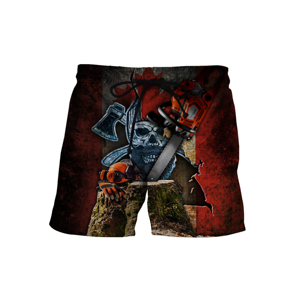Beautiful Chainsaw Canadian Flag Art 3D All Over Printed Shirts Pi281102-Apparel-MP-Shorts-S-Vibe Cosy™