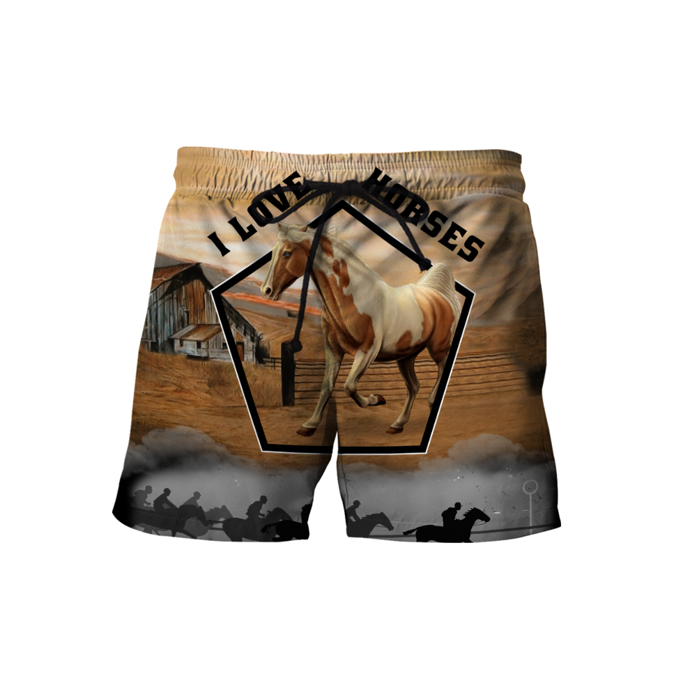Beautiful Horse 3D All Over Printed shirt for Men and Women Pi080103-Apparel-NNK-Shorts-S-Vibe Cosy™