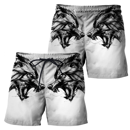 Tattoo Wolf Hoodie T Shirt For Men and Women HAC300502-NM-Apparel-NM-Shorts-S-Vibe Cosy™