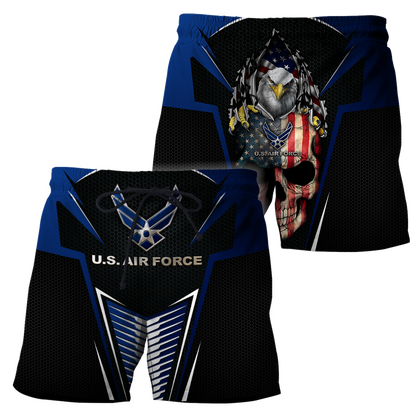 US AirForce skull 3d all over printed for man and women Pi270202 PL-Apparel-PL8386-SHORTS-S-Vibe Cosy™