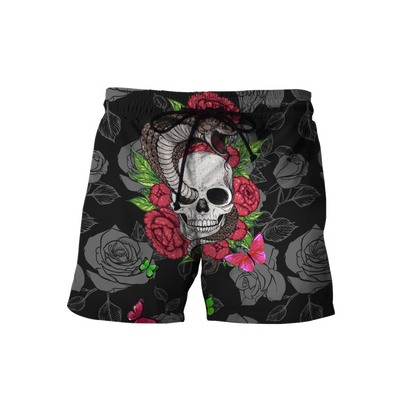 Snake love Skull red 3D all over printed for man and women QB05312003-Apparel-PL8386-Short-S-Vibe Cosy™