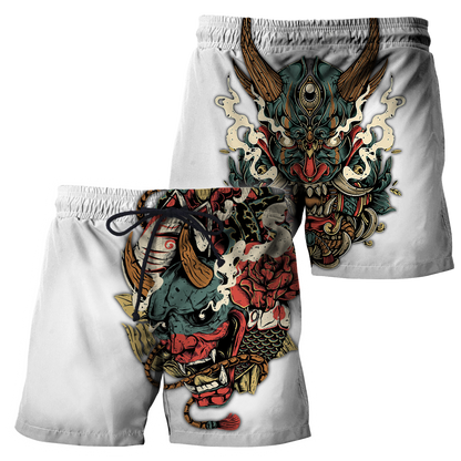 Oni Mask White Tattoo 3D Over Printed Unisex Shirt
