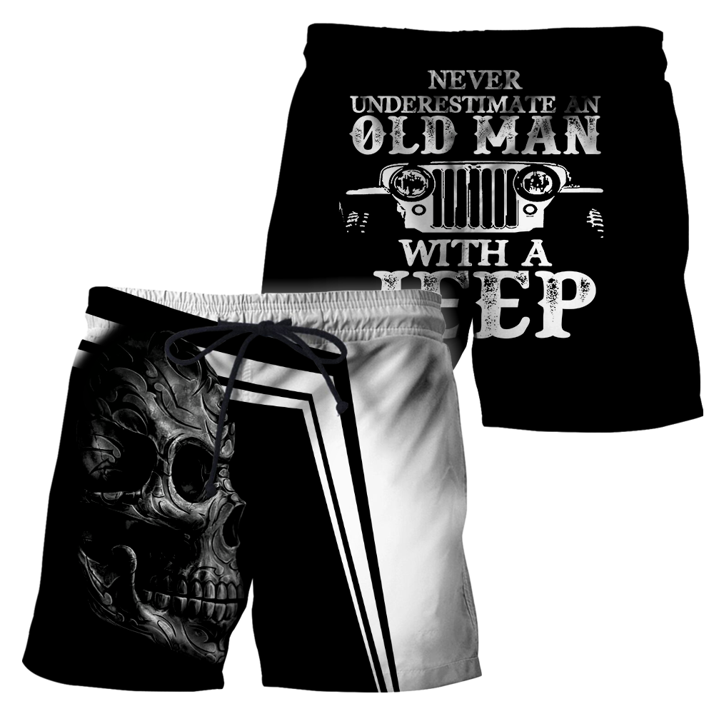 Never Underestimate an Old Man Jeep Skull Unisex Shirts DL20302005