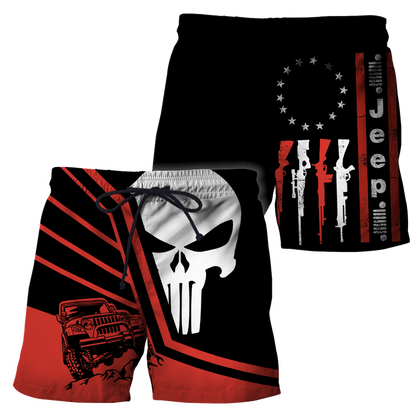 Jeep Skull Black and Red Unisex Shirts DL20302001