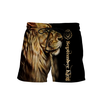 Custom Name September King Lion  3D All Over Printed Unisex Shirts