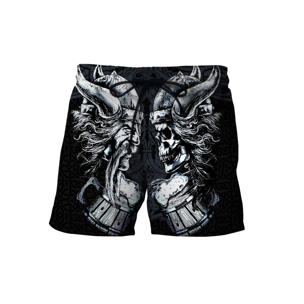 Love beer skull & viking 3D all over printed for man and women-Apparel-PL8386-Short-S-Vibe Cosy™
