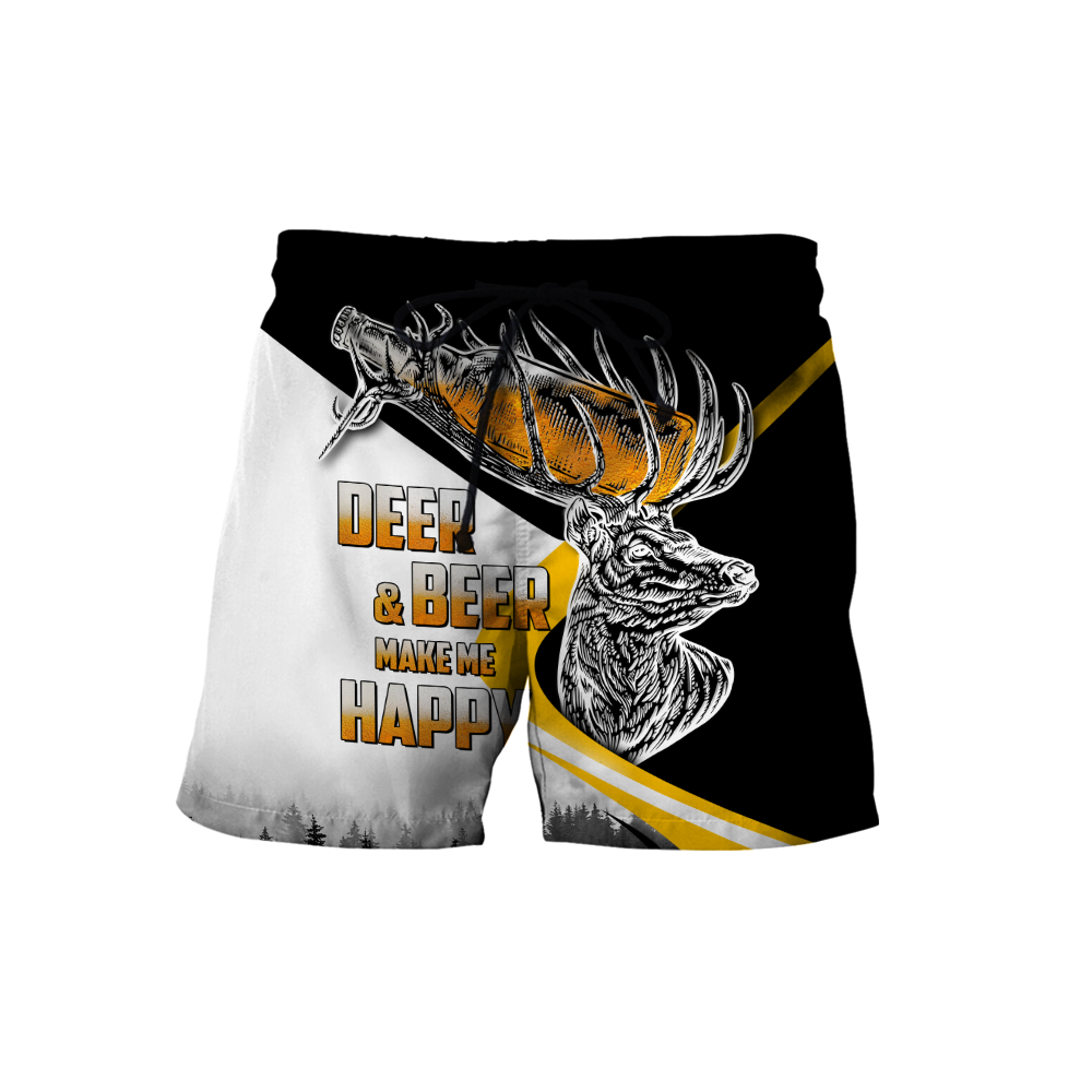 Deer and Beer Make Me Happy 3D All Over Print Hoodie DQB09222002