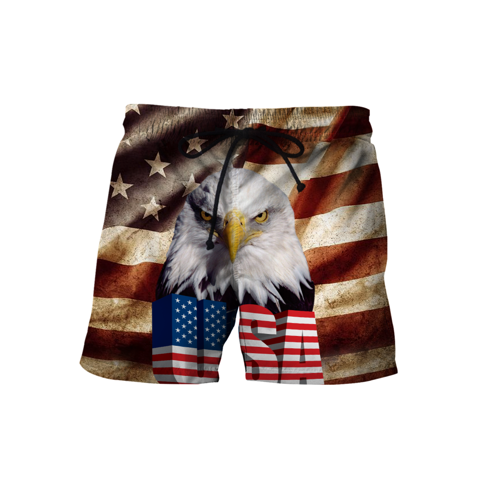 Eagle USA Flag 3D All Over Printed Shirts For Men & Women-Apparel-TA-Shorts-S-Vibe Cosy™