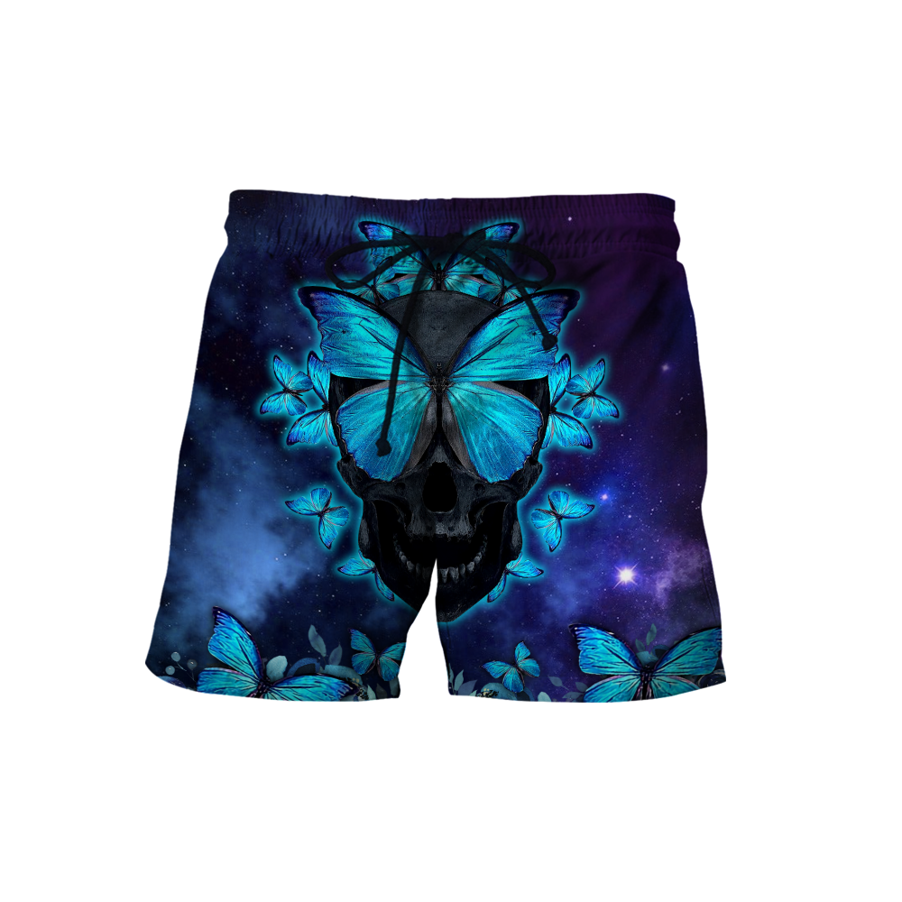Butterfly Love Skull red 3D all over printed for man and women QB06052001-Apparel-PL8386-Short-S-Vibe Cosy™