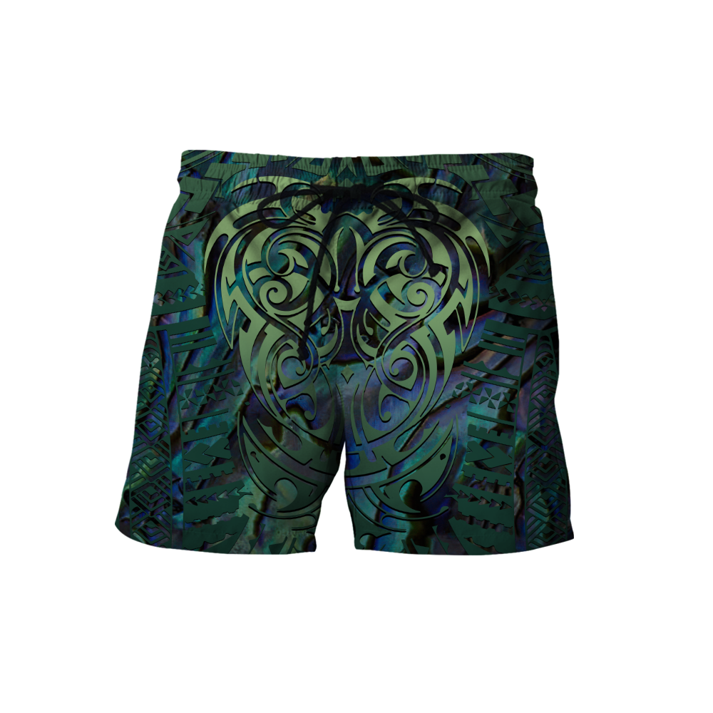 Maori hei matau paua shell 3d all over printed shirt and short for man and women-Apparel-PL8386-Shorts-S-Vibe Cosy™