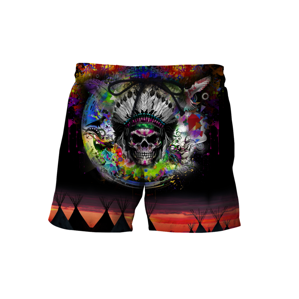Love Skull native 3D all over printed for man and women QB06082002-Apparel-PL8386-Short-S-Vibe Cosy™