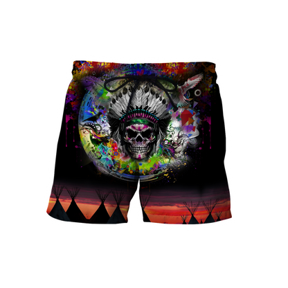 Love Skull native 3D all over printed for man and women QB06082002-Apparel-PL8386-Short-S-Vibe Cosy™