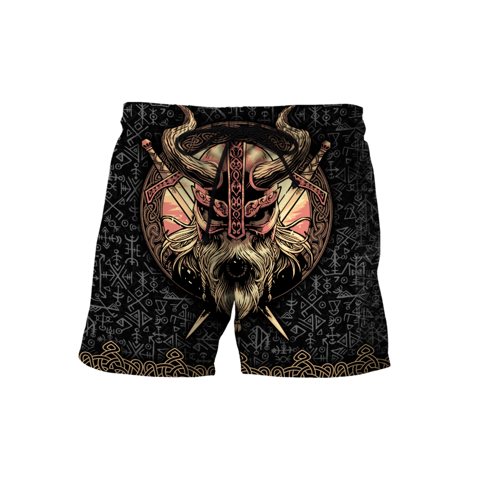 Love Skull Viking 3D all over printed for man and women QB06062004-Apparel-PL8386-Short-S-Vibe Cosy™