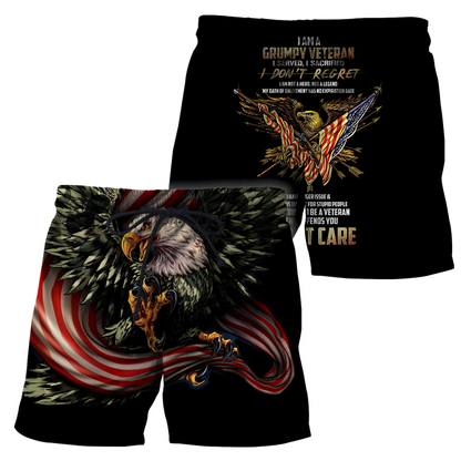 Eagle US Grumpy Veteran 3D shirts for men and women