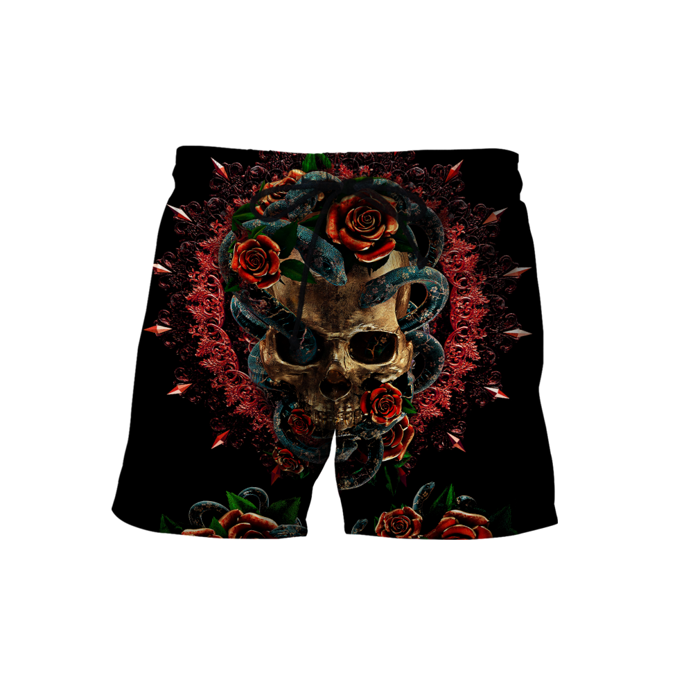 Love Skull red 3D all over printed for man and women QB06052002-Apparel-PL8386-Short-S-Vibe Cosy™