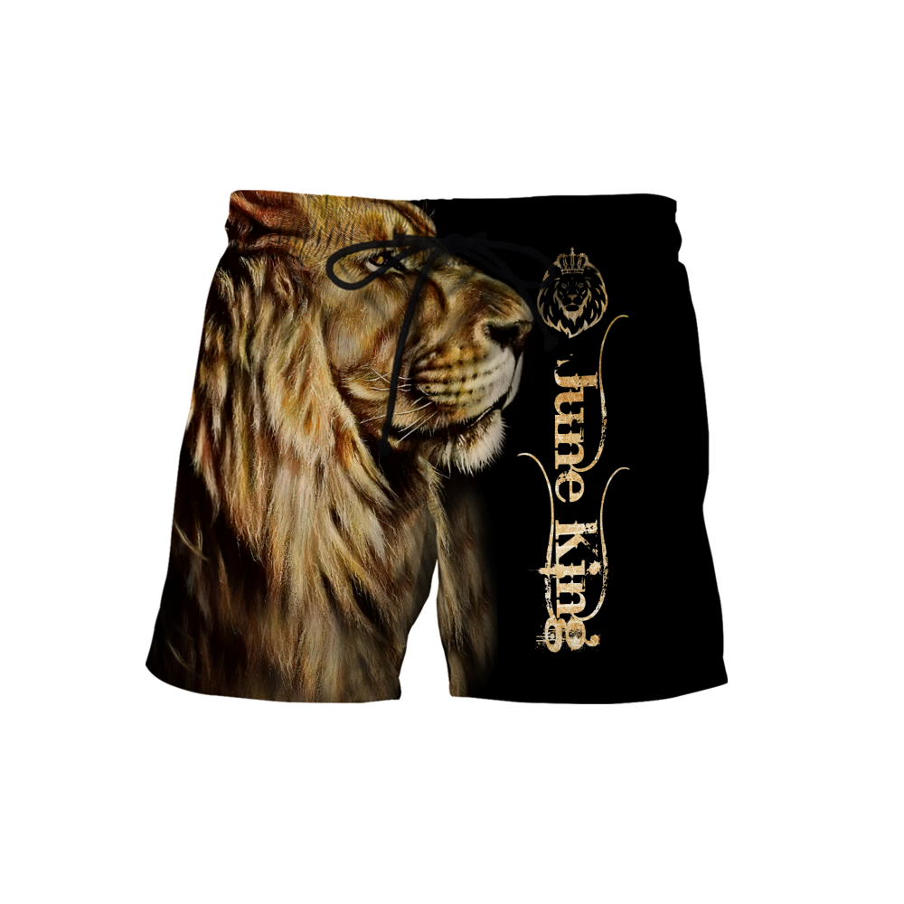 Custom Name June King Lion  3D All Over Printed Unisex Shirts