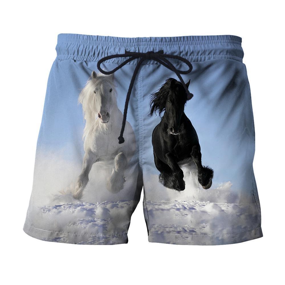 3D All Over Printed Horse Shirts And Shorts-Apparel-HP Arts-SHORTS-S-Vibe Cosy™
