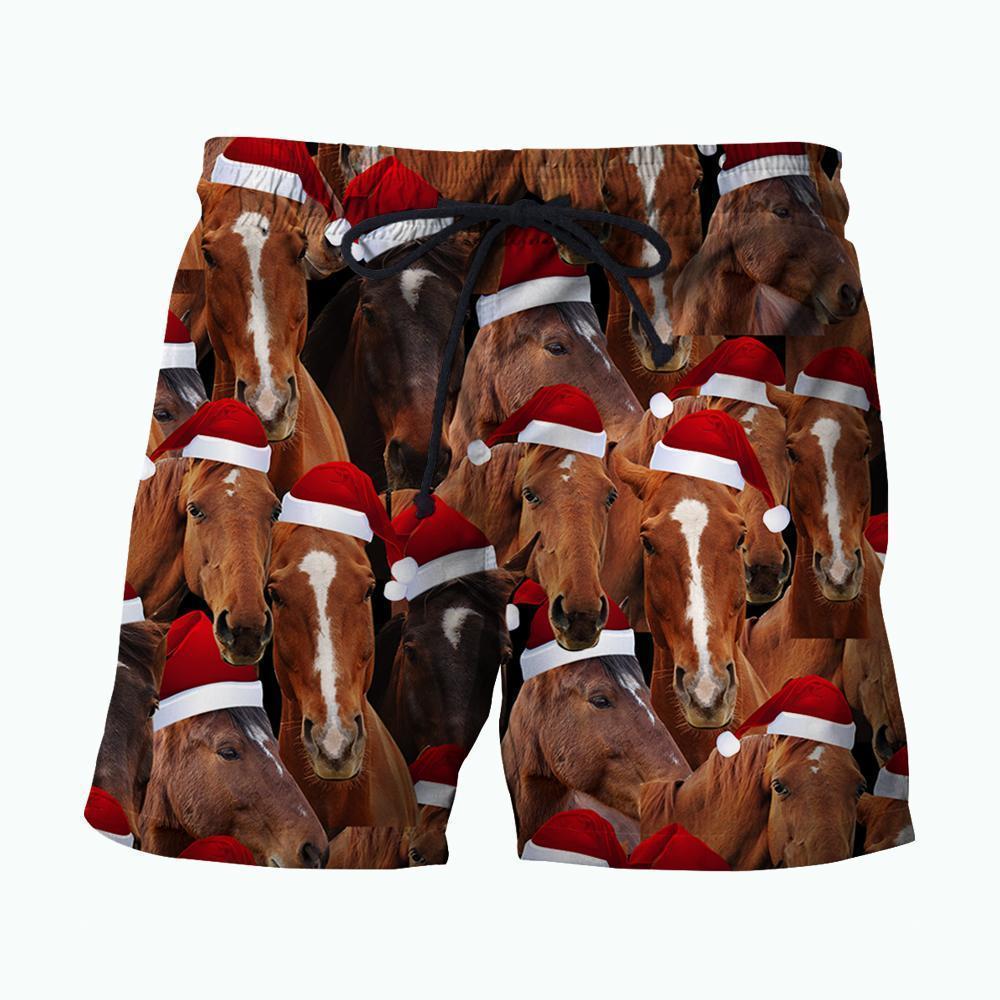 3D All Over Printed Horse Merry Christmas Shirts and Shorts-Horse-HP Arts-Shorts-XS-Vibe Cosy™