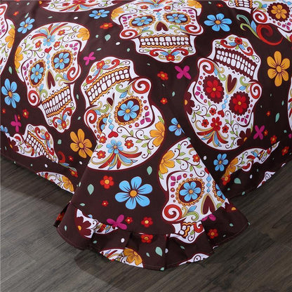 Sugar Skull Bedding-Bedding Set-6teenth Outlet-Twin 2pcs-Vibe Cosy™