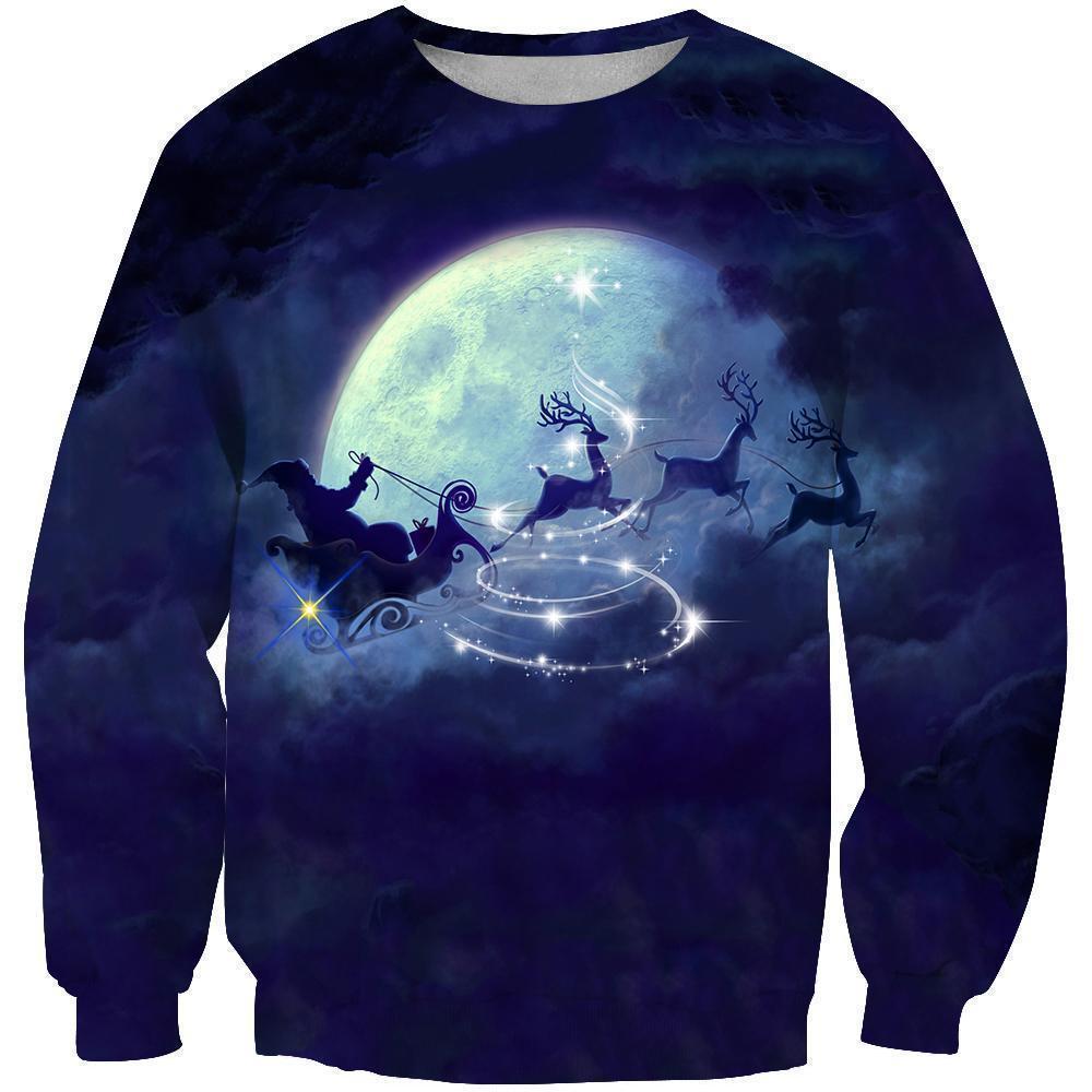 All Over Print Santa Ride 01-Apparel-HbArts-Sweatshirt-S-Vibe Cosy™