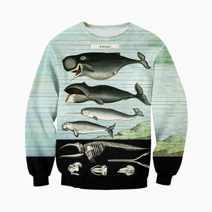 3D All Over Printed Vintage Whales Shirts And Shorts-Apparel-HP Arts-T-Shirt-S-Vibe Cosy™