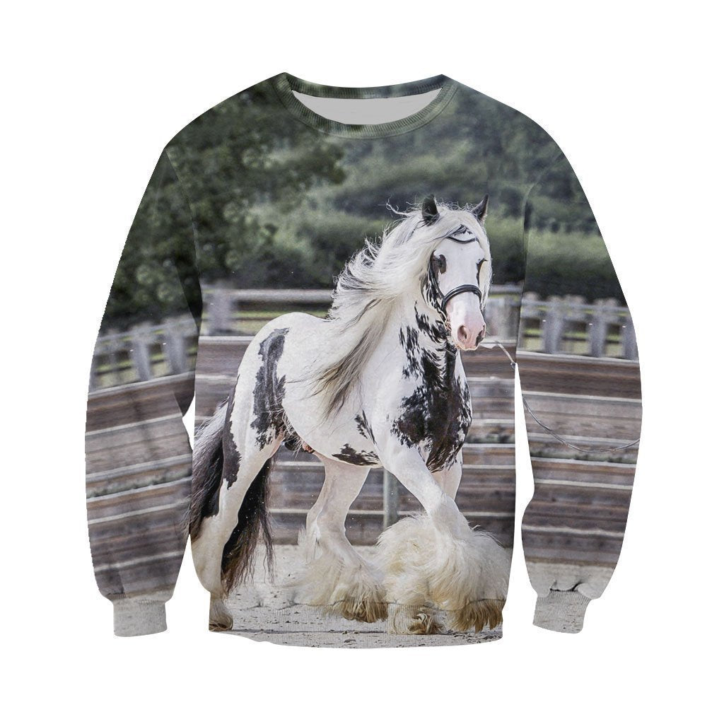 3D All Over Printed Friesian Horse Shirts-Apparel-HP Arts-Sweatshirt-S-Vibe Cosy™