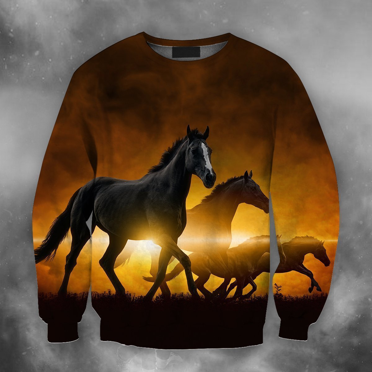 3D All Over Print Three Horse Running-Apparel-PHL-Sweatshirt-S-Vibe Cosy™
