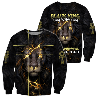 Black King-I Am Who I Am Ankh Symbol 3D All Over Printed Shirts For Men and Women Pi11062003S1-Apparel-TA-Sweatshirts-S-Vibe Cosy™
