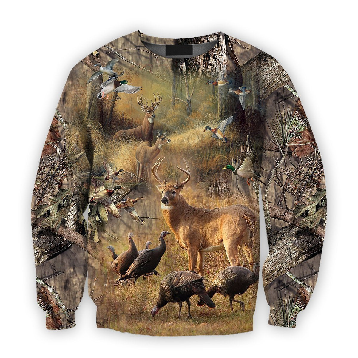 All Over Printed Love Hunting Camo Shirts-Apparel-HbArts-Sweatshirt-S-Vibe Cosy™