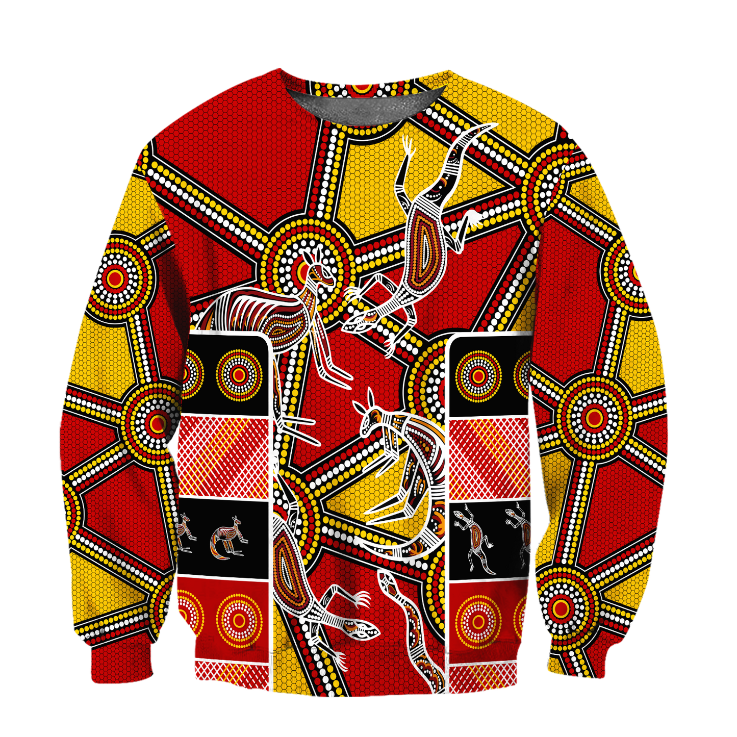Aboriginal Kangaroo Dot Painting Patterns Shirt for Men and Women