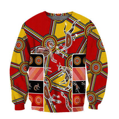 Aboriginal Kangaroo Dot Painting Patterns Shirt for Men and Women