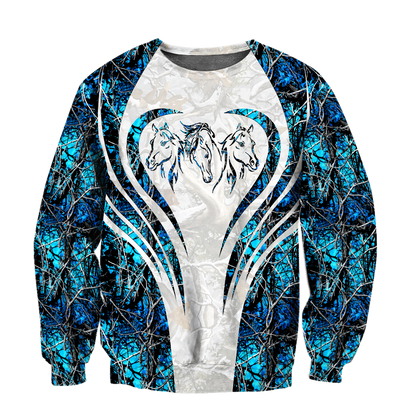Beautiful Horse 3D All Over Printed shirt for Men and Women Pi060103-Apparel-NNK-Sweat Shirt-S-Vibe Cosy™