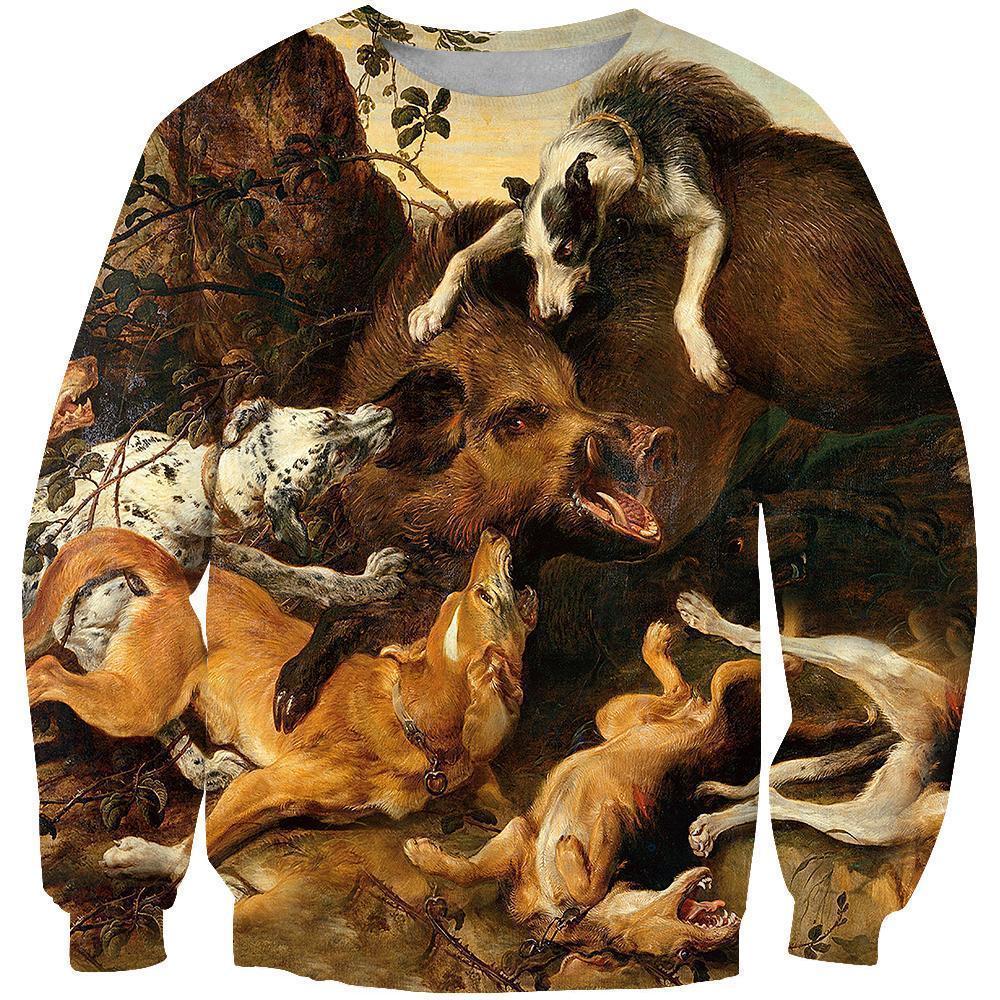 All Over Printed Wild Boar Hunting Shirts-Apparel-HbArts-Sweatshirt-S-Vibe Cosy™
