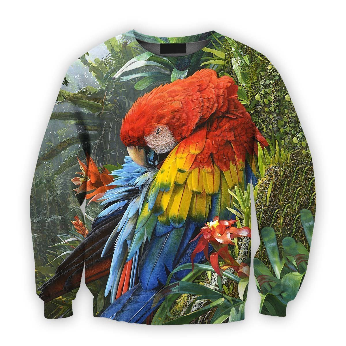 All Over Printed Parrots Shirts H406-Apparel-HbArts-Sweatshirt-S-Vibe Cosy™