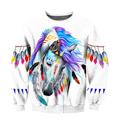 Beautiful Horse 3D All Over Printed shirt for Men and Women Pi060105-Apparel-NNK-Sweat Shirt-S-Vibe Cosy™