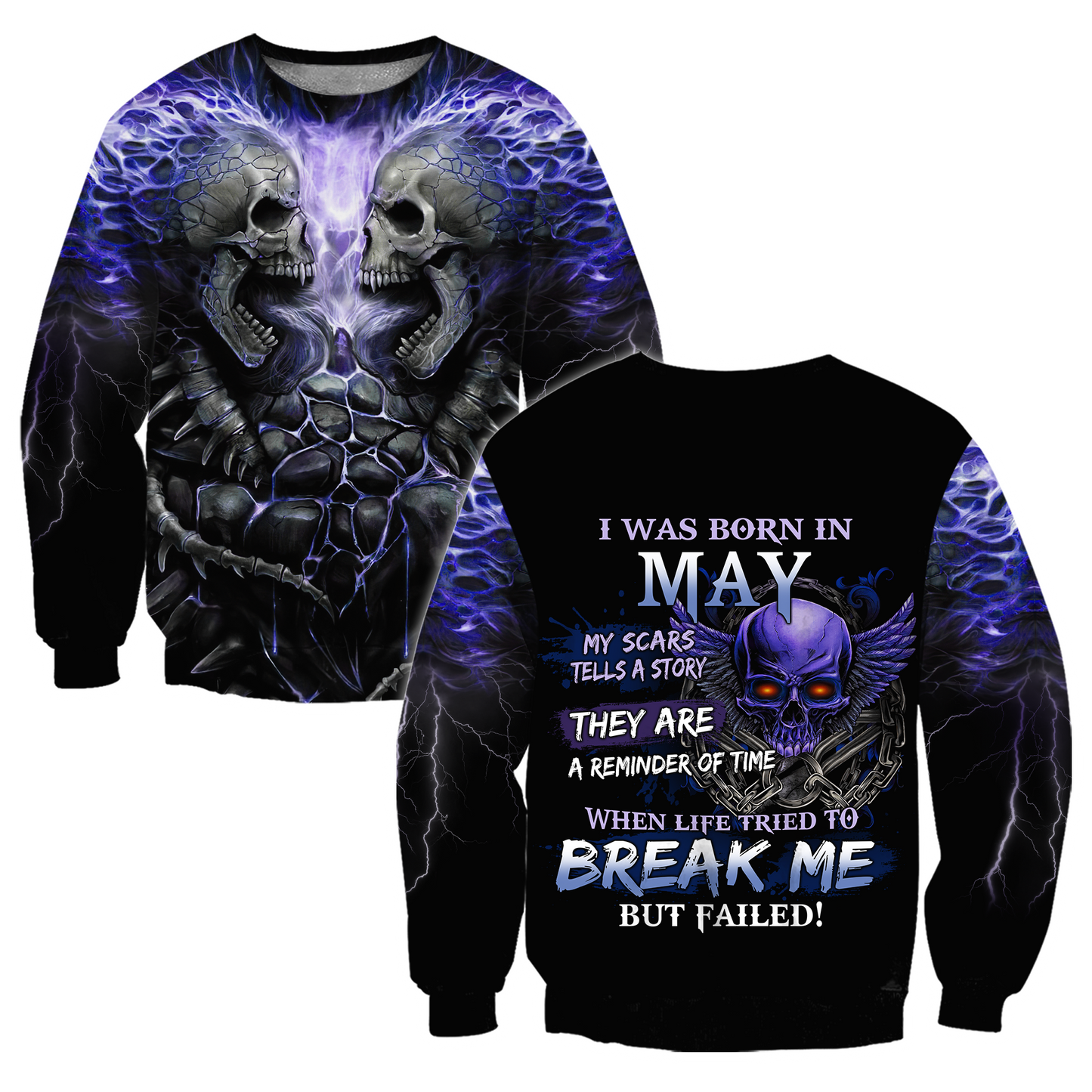 May Guy Skull 3D All Over Printed  Unisex Hoodie
