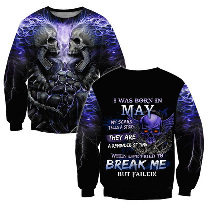 May Guy Skull 3D All Over Printed  Unisex Hoodie