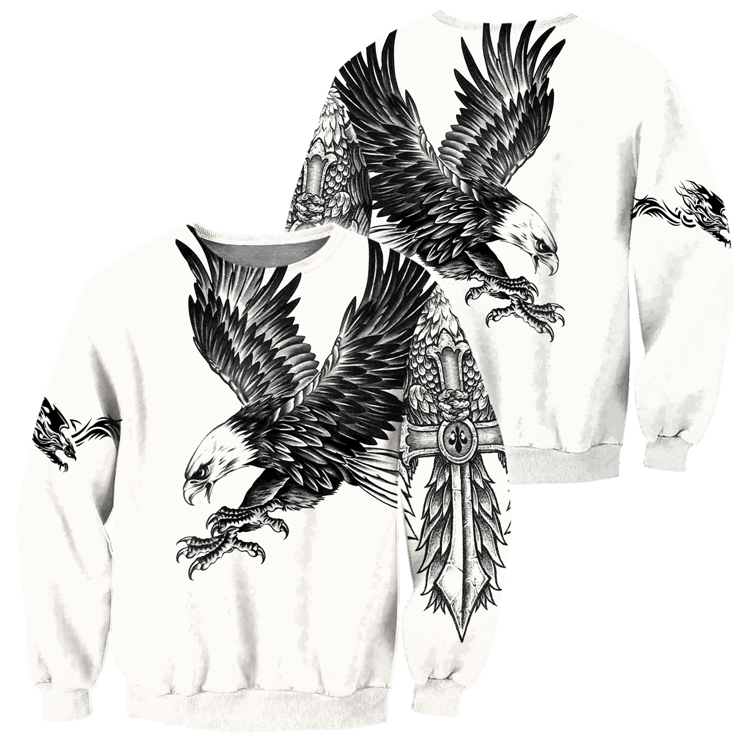 Eagle Tatoo Hoodie 3D All Over Printed Shirts For Men Pi15072003-Apparel-LAM-Sweatshirts-S-Vibe Cosy™
