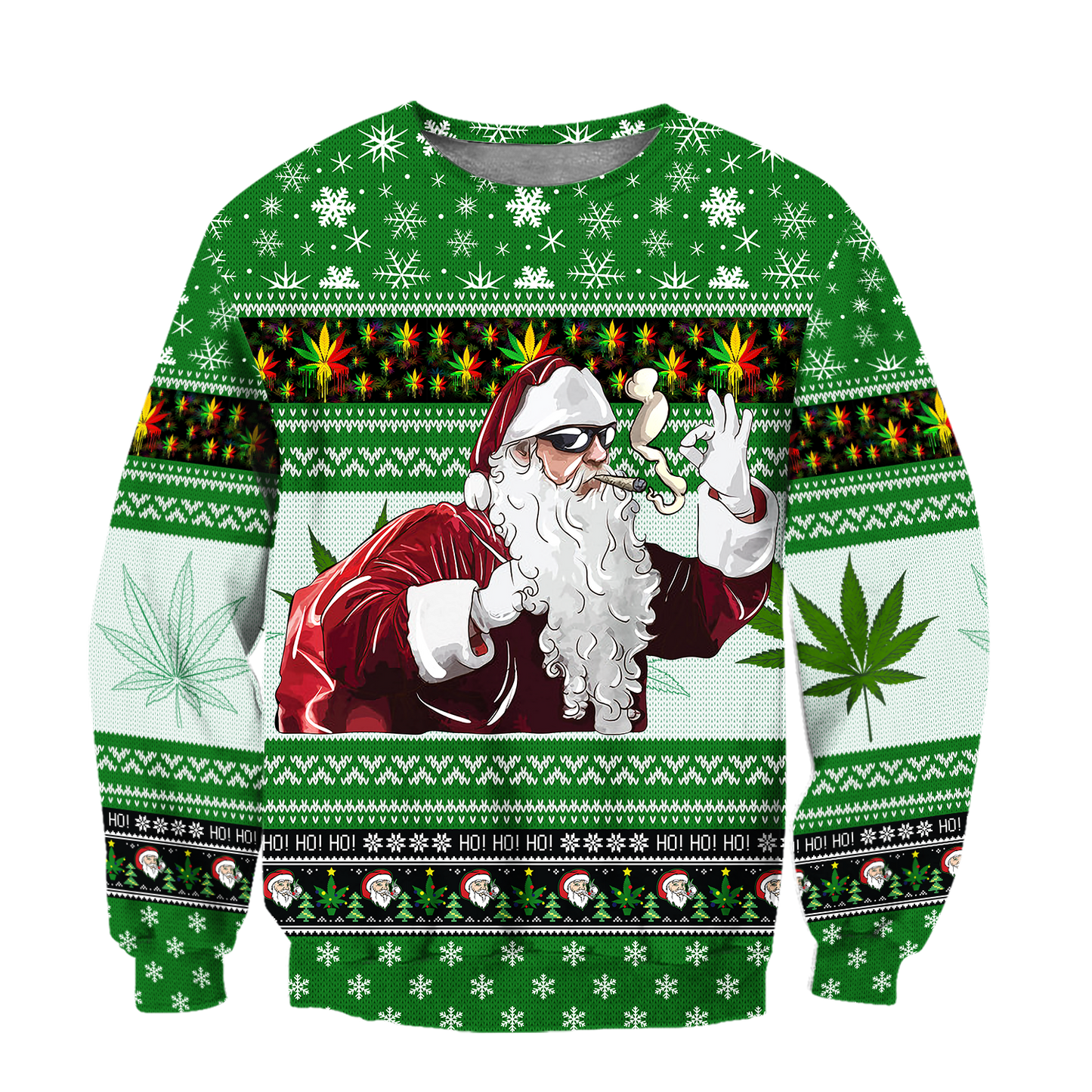 Christmas Santa Marijuana Pi181002-Apparel-NNK-Sweat Shirt-S-Vibe Cosy™