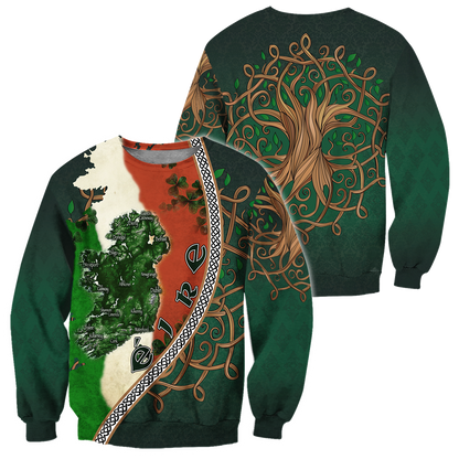 Irish Saint Patrick's Day Shamrock Celtic Cross Hoodie T-Shirt Sweatshirt Pi020308-Apparel-NM-Sweater-S-Vibe Cosy™
