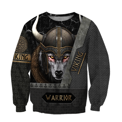 3D Viking Wolf Warrior Over Printed Hoodie for Men and Women