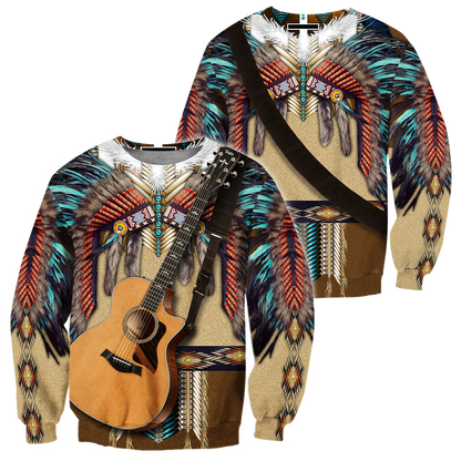 Native American Guitar Over Printed Shirts For Men and Women Pi11082001
