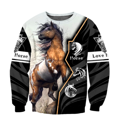 Beautiful Horse 3D All Over Printed shirt for Men and Women Pi040104-Apparel-MP-Sweat Shirt-S-Vibe Cosy™